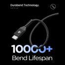 Spigen EB10010CCA USB-C-USB-C töltő- és adatkábel, fehér, 100W, 1m, fekete