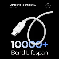   Spigen EE451EU Essential USB-C töltő adapter + USB-C töltő- és adatkábel, 45W, 1m, fehér