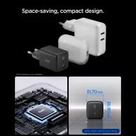   Spigen EE451EU Essential USB-C töltő adapter + USB-C töltő- és adatkábel, 45W, 1m, fekete