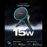   Spigen EV15MAQ Essential mágneses autós tartó szellőzőrácsba, MagSafe, Qi2, 15W, fekete