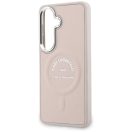 Karl Lagerfeld Embossed Ring RSG Logo Samsung Galaxy S26 mágneses tok, MagSafe, rózsaszín