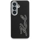 Karl Lagerfeld Grained Signature Metal Resin Logo Samsung Galaxy S26 tok, fekete
