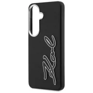   Karl Lagerfeld Grained Signature Metal Resin Logo Samsung Galaxy S26 tok, fekete
