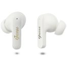 Guess Script Metal Logo vezeték nélküli bluetooth fülhallgató, fehér