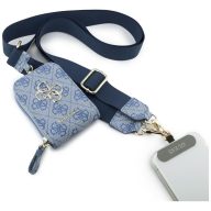   Guess Crossbody Strap PU 4G Metal Logo vállpánt / univerzális pánt pénztárcával, telefonra rögzíthető, kék