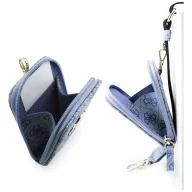   Guess Crossbody Strap PU 4G Metal Logo vállpánt / univerzális pánt pénztárcával, telefonra rögzíthető, kék