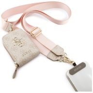   Guess Crossbody Strap PU 4G Metal Logo vállpánt / univerzális pánt pénztárcával, telefonra rögzíthető, rózsaszín