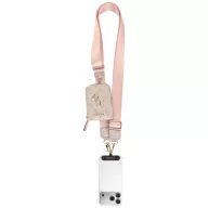   Guess Crossbody Strap PU 4G Metal Logo vállpánt / univerzális pánt pénztárcával, telefonra rögzíthető, rózsaszín