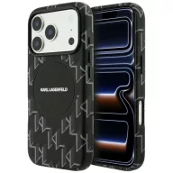   Karl Lagerfeld Monogram logo Apple iPhone 17 Pro MagSafe kompatibilis hátlap tok, fekete