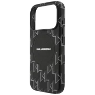   Karl Lagerfeld Monogram logo Apple iPhone 17 Pro MagSafe kompatibilis hátlap tok, fekete