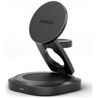   Energea Alumag GYRO 360 3in1 vezeték nélküli wireless töltő, forgatható, összecsukható, Qi2.2, 25W, fekete