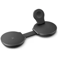   Energea Alumag Trio 2 Aluminium 3in1 vezeték nélküli wireless töltő, összecsukható, hordozható, Qi2.2, 25W, ezüst