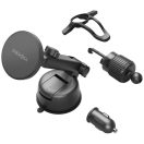 Energea Magdrive Kit tapadókorongos autós tartó műszerfalra / szellőzőrácsba / szélvédőre, MagSafe, 15W, fekete