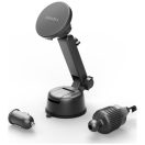 Energea Magdrive Kit tapadókorongos autós tartó műszerfalra / szellőzőrácsba / szélvédőre, MagSafe, 15W, fekete