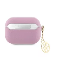   Guess Saffiano 4G Charm Apple AirPods Pro 2 tok, rózsaszín-arany