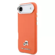   Karl Lagerfeld PU Karl and Choupette Heads Pins Apple iPhone Air (2025) mágneses tok, MagSafe, narancs-ezüst