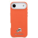 Karl Lagerfeld PU Karl and Choupette Heads Pins Apple iPhone Air (2025) mágneses tok, MagSafe, narancs-ezüst