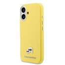 Karl Lagerfeld PU Karl and Choupette Heads Pins Apple iPhone 17 mágneses tok, MagSafe, sárga-ezüst