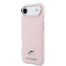 Karl Lagerfeld PU Karl and Choupette Heads Pins Apple iPhone Air (2025) mágneses tok, MagSafe, rózsaszín-ezüst