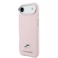   Karl Lagerfeld PU Karl and Choupette Heads Pins Apple iPhone Air (2025) mágneses tok, MagSafe, rózsaszín-ezüst