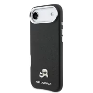   Karl Lagerfeld PU Karl and Choupette Heads Pins Apple iPhone Air (2025) mágneses tok, MagSafe, fekete-ezüst