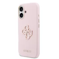   Guess PU Resin Logo Apple iPhone 17 tok kameravédő peremmel, rózsaszín-arany