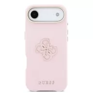   Guess PU Resin Logo Apple iPhone Air (2025) tok kameravédő peremmel, rózsaszín-arany