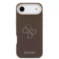   Guess PU Resin Logo Apple iPhone Air (2025) tok kameravédő peremmel, barna-arany