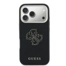 Guess PU Resin Logo Apple iPhone 17 Pro Max tok kameravédő peremmel, fekete-arany
