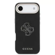   Guess PU Resin Logo Apple iPhone Air (2025) tok kameravédő peremmel, fekete-arany