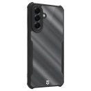 Tactical Quantum Stealth Samsung Galaxy A57 hátlap tok megerősített sarokkal, átlátszó/fekete