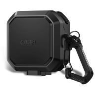   Tech-Protect Carbonox Samsung Galaxy Buds 4 / Buds 4 Pro ütésálló tok megerősített sarokkal, karabinerrel, fekete