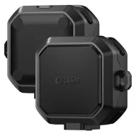   Tech-Protect Carbonox Samsung Galaxy Buds 4 / Buds 4 Pro ütésálló tok megerősített sarokkal, karabinerrel, fekete