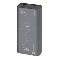   Tactical Squad Company USB-C Power bank / külső akkumulátor kijelzővel, 10000mAh, 30W, térkép minta, ezüst