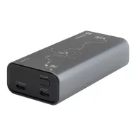   Tactical Squad Company USB-C Power bank / külső akkumulátor kijelzővel, 10000mAh, 30W, térkép minta, ezüst