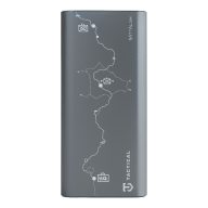   Tactical Squad Battalion USB-C-USB-A Power bank / külső akkumulátor kijelzővel, 20000mAh, 65W, térkép minta, ezüst