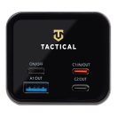 Tactical Squad Battalion USB-C-USB-A Power bank / külső akkumulátor kijelzővel, 20000mAh, 65W, térkép minta, ezüst
