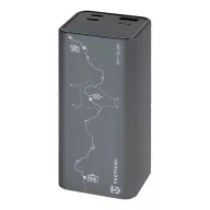   Tactical Squad Battalion USB-C-USB-A Power bank / külső akkumulátor kijelzővel, 20000mAh, 65W, térkép minta, ezüst