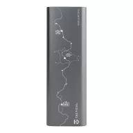   Tactical Squad Battalion USB-C-USB-A Power bank / külső akkumulátor kijelzővel, 27000mAh, 65W, térkép minta, ezüst
