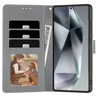   Tech-Protect Wallet Samsung Galaxy A57 flip / kinyitható tok, virág minta, fehér