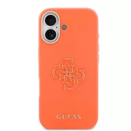   Guess PU Resin Logo Apple iPhone 17 tok kameravédő peremmel, narancs-arany