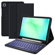   Tech-Protect Sc Pen + Keyboard Samsung Galaxy Tab A11 / Tab A9 oldalra nyíló, kitámasztható mappa tok ceruza tartóval, mágneses rögzítés, billentyűzettel, fekete