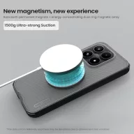   Nillkin Super Frosted PRO Xiaomi 17 mágneses műanyag hátlap tok, MagSafe átlátszó-fekete