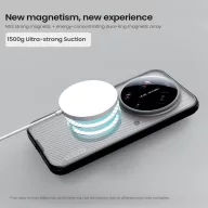   Nillkin Super Frosted PRO Xiaomi 17 Ultra mágneses műanyag hátlap tok, MagSafe átlátszó-fekete