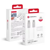   Forcell F-Energy CCFN23 USB-C-USB-C töltő-és adatkábel, QC4.0, PD 3A, 60W, 1,2m, fehér