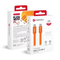   Forcell F-Energy CCFN23 USB-C-USB-C töltő-és adatkábel, QC4.0, PD 3A, 60W, 1,2m, narancs
