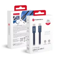   Forcell F-Energy CCFN23 USB-C-USB-C töltő-és adatkábel, QC4.0, PD 3A, 60W, 1,2m, kék