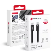   Forcell F-Energy CCFN23 USB-C-USB-C töltő-és adatkábel, QC4.0, PD 3A, 60W, 1,2m, fekete