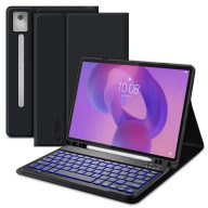   Tech-Protect Sc Pen + Keyboard Lenovo Tab Pro 12.7 (TB-373) oldalra nyíló, kitámasztható mappa tok ceruza tartóval, mágneses rögzítés, billentyűzettel, fekete