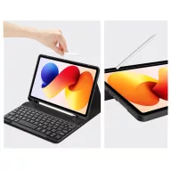   Tech-Protect SC Pen Xiaomi Redmi Pad 2 Pro (12.1) / Xiaomi Poco Pad M1 (12.1) oldalra nyíló, kitámasztható mappa tok ceruza tartóval, mágneses rögzítés, billentyűzettel, fekete